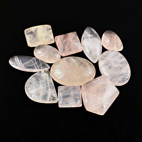 gemsmore:Amazing Natural Oval Shape Pink Rose Quartz Loose Gemstone Lot