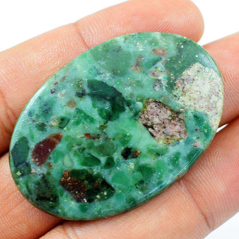 gemsmore:Amazing Natural Oval Shape Ruby Ziosite Loose Gemstone