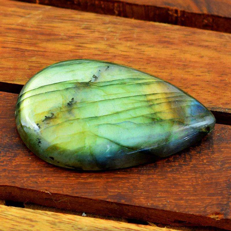 gemsmore:Amazing Natural Pear Shape Golden Flash Labradorite Gemstone