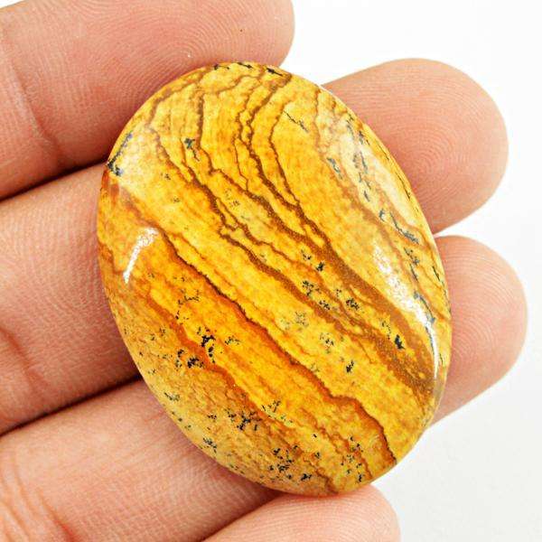 gemsmore:Amazing Natural Picture Jasper Oval Shape Untreated Loose Gemstone