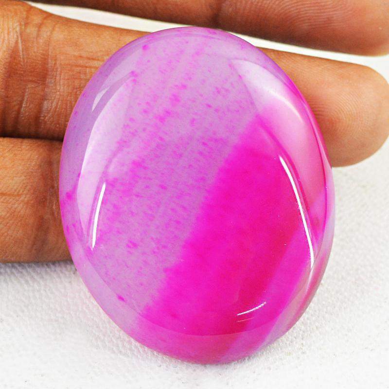 gemsmore:Amazing Natural Pink Onyx Oval Shape Loose Gemstone