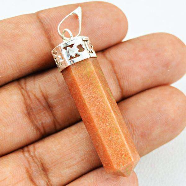 gemsmore:Amazing Natural Red Jasper Healing Point Pendant