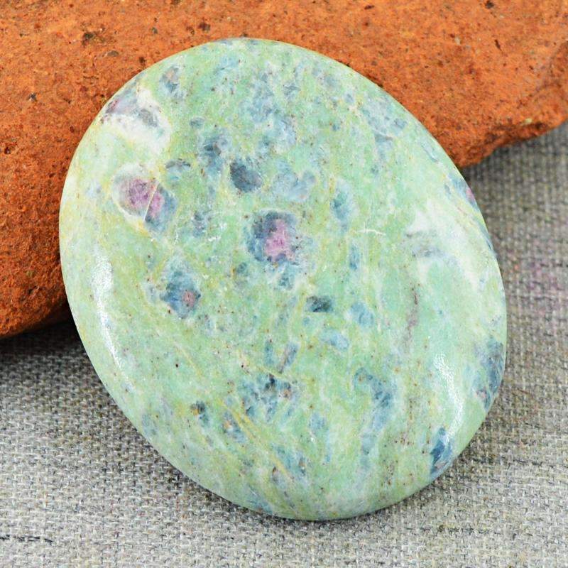 gemsmore:Amazing Natural Ruby Ziosite Gemstone Oval Shape