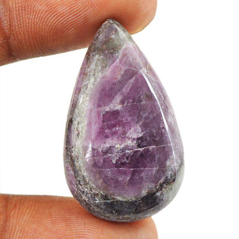 gemsmore:Amazing Natural Ruby Ziosite Pear Shape Gemstone