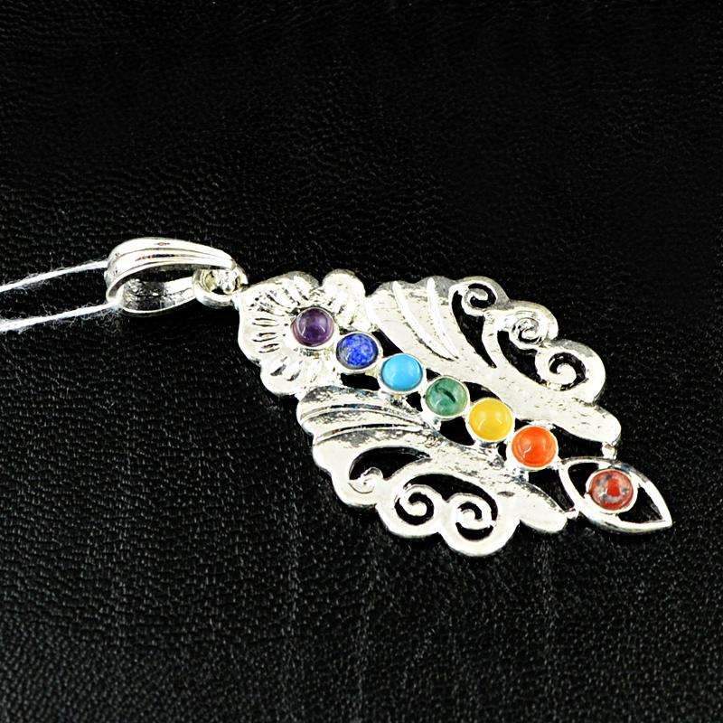gemsmore:Amazing Natural Seven Chakra Healing Pendant
