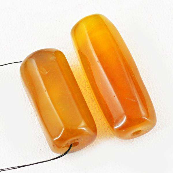 gemsmore:Amazing Natural Yellow Onyx Drilled Beads Lot