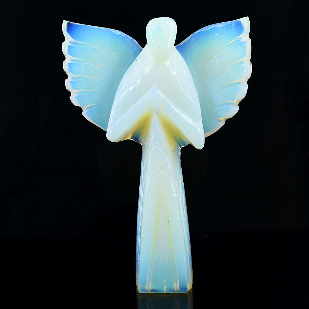 gemsmore:Amazing Opalite Hand Carved Healing Praying Angel