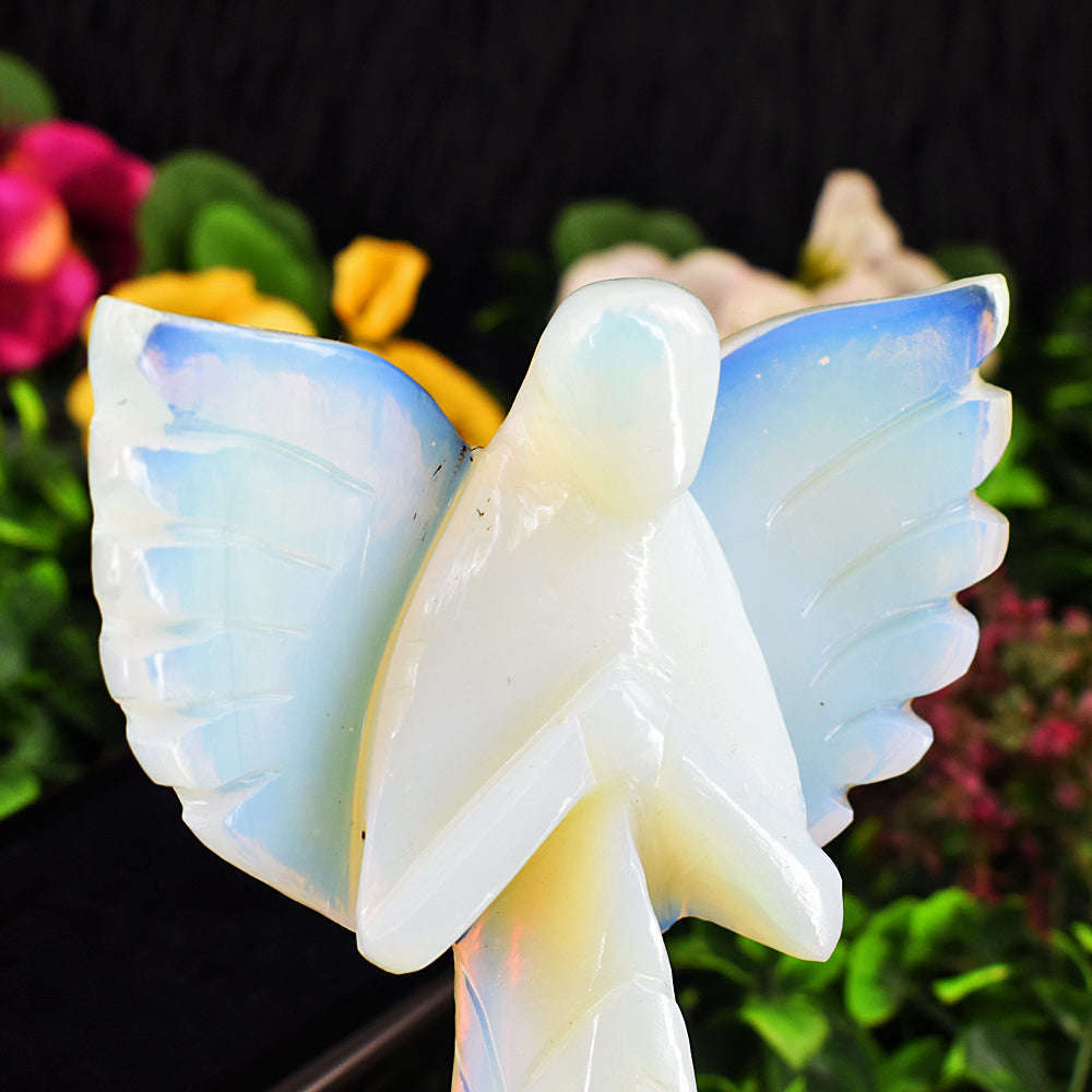 gemsmore:Amazing Opalite Hand Carved Healing Praying Angel