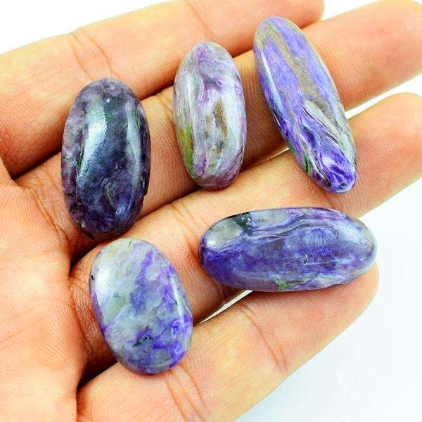 gemsmore:Amazing Oval Shape Charoite Untreated Loose Gemstone Lot