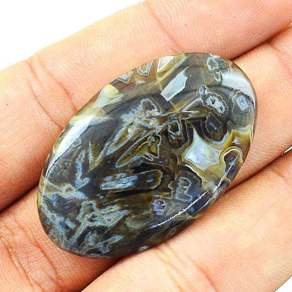gemsmore:Amazing Oval Shape Flower Agate Untreated Loose Gemstone