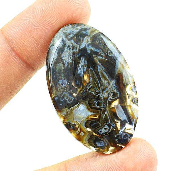 gemsmore:Amazing Oval Shape Flower Agate Untreated Loose Gemstone