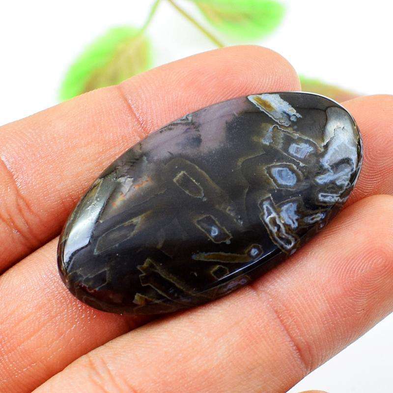 gemsmore:Amazing Oval Shape Flower Agate Untreated Loose Gemstone
