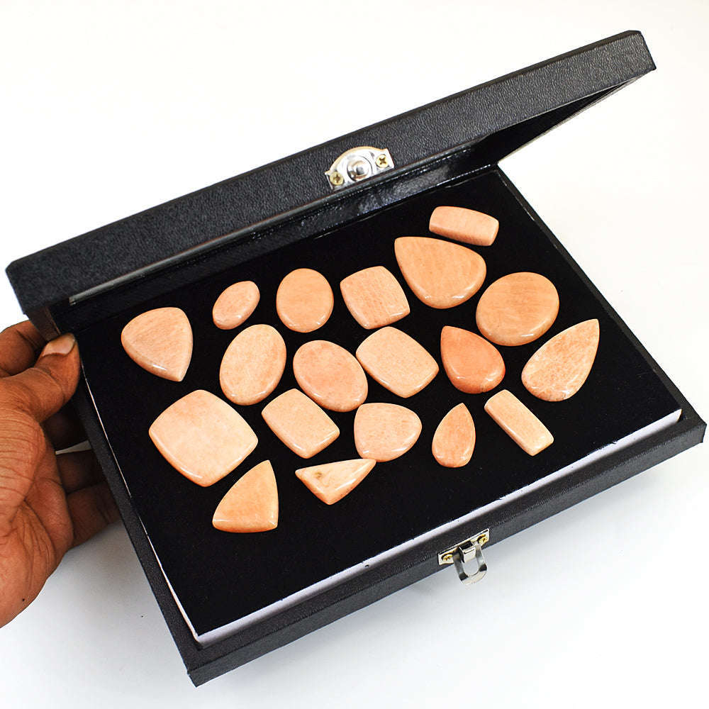 gemsmore:Amazing Peach Moonstone Untreated Gemstone Cabochon Lot