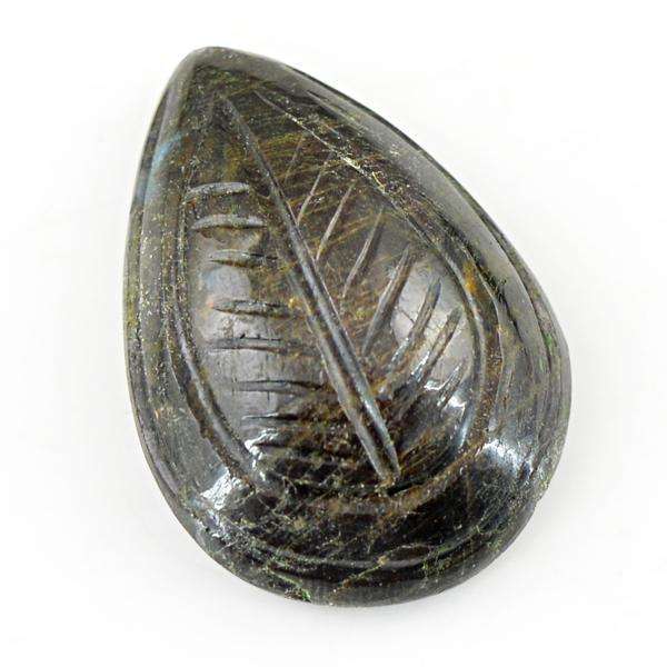 gemsmore:Amazing Pear Shape Carved Labradorite Untreated Loose Gemstone