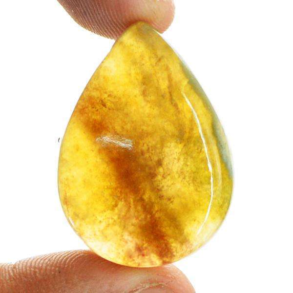 gemsmore:Amazing Pear Shape Moss Agate Untreated Loose Gemstone