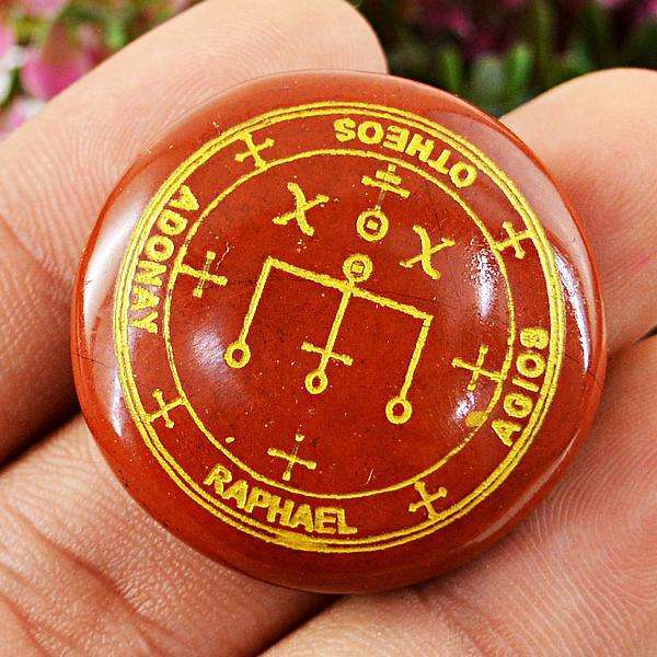 gemsmore:Amazing Round Shape Red Jasper Untreated Loose Gemstone