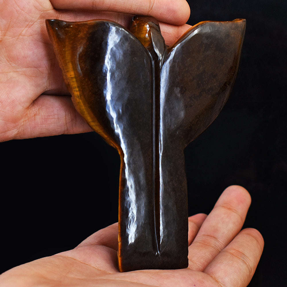 gemsmore:Amazing Tiger Eye Hand Carved Healing Praying Angel
