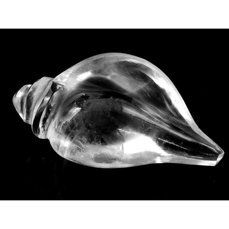 gemsmore:Amazing White Quartz Hand Carved Conch