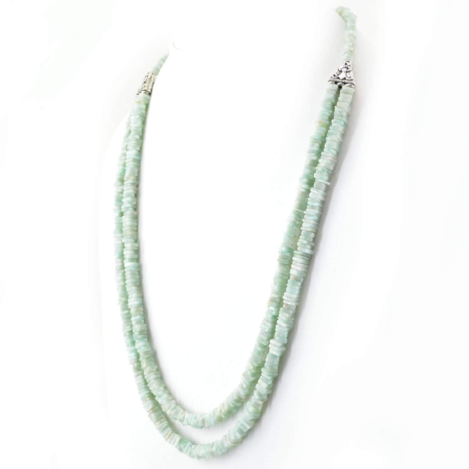 gemsmore:Amazonite Necklace Natural 2 Strand Genuine Beads - Best Quality