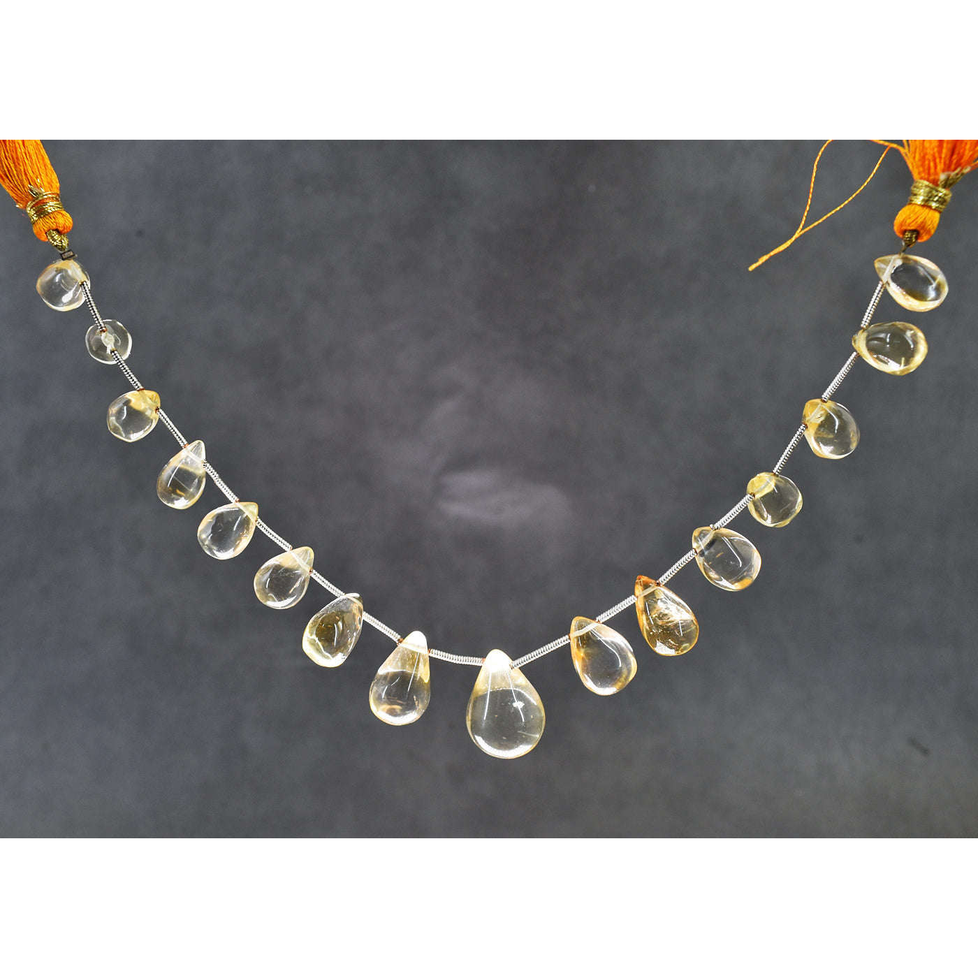 gemsmore:Artisian 123 Carats 07 Inches Genuine Yellow Citrine Beads Strand