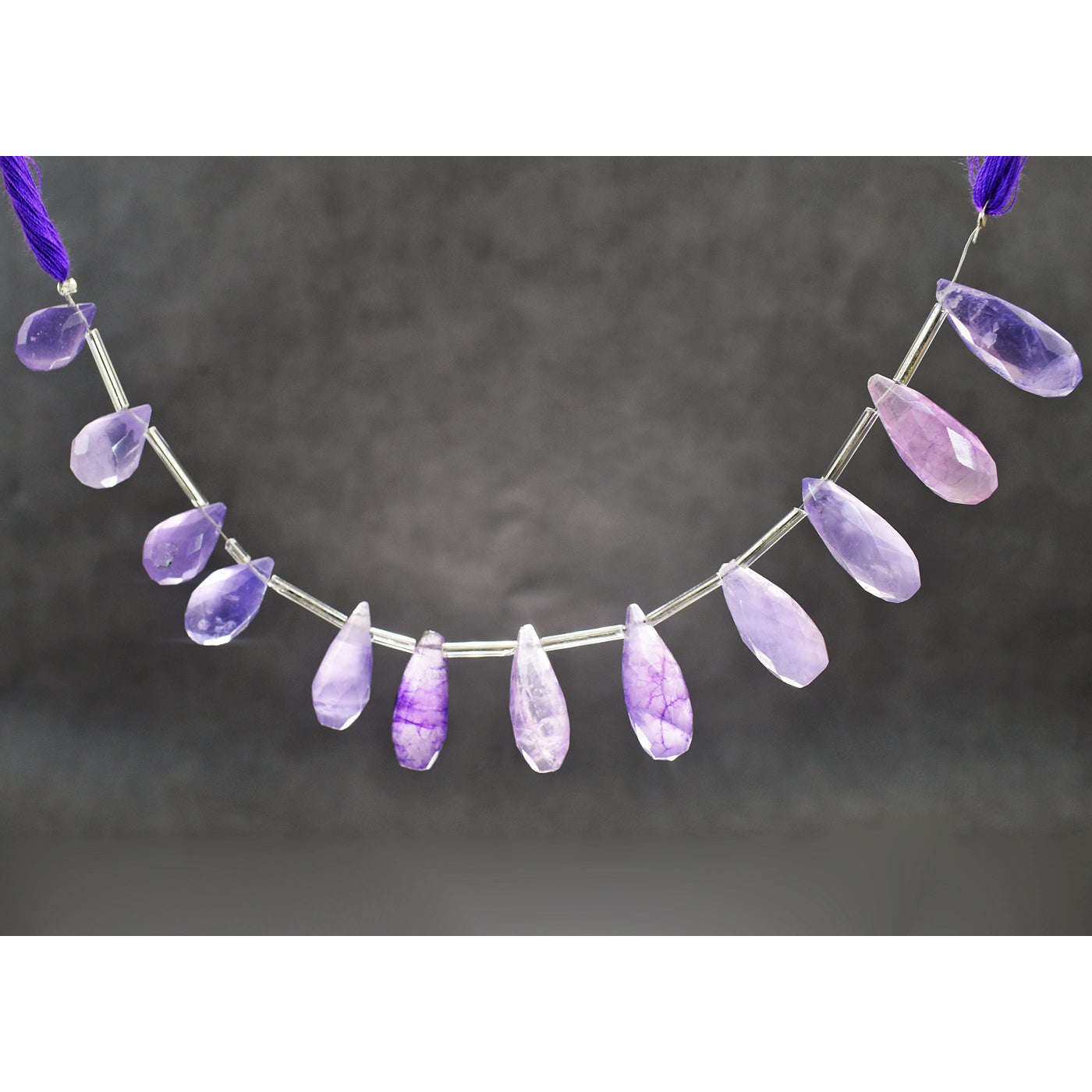gemsmore:Artisian 169 Carats 09 Inches Genuine Amethyst Faceted Beads Strand
