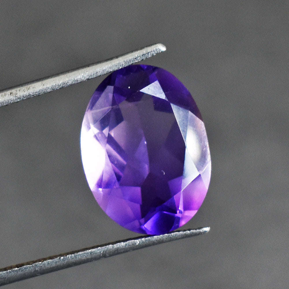gemsmore:Artisian 8 Carats  Genuine Amethyst Faceted Gemstone