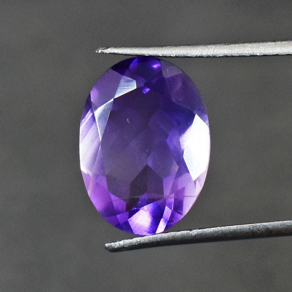 gemsmore:Artisian 8 Carats  Genuine Amethyst Faceted Gemstone