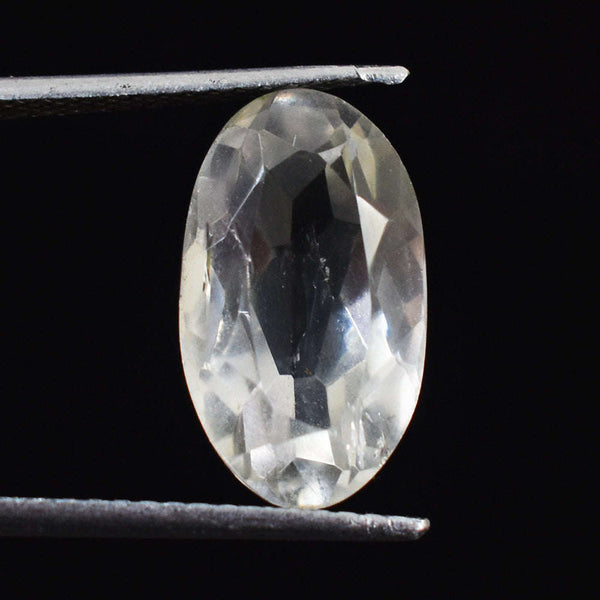 gemsmore:Artisian 8 Carats  Genuine White Quartz Faceted Gemstone