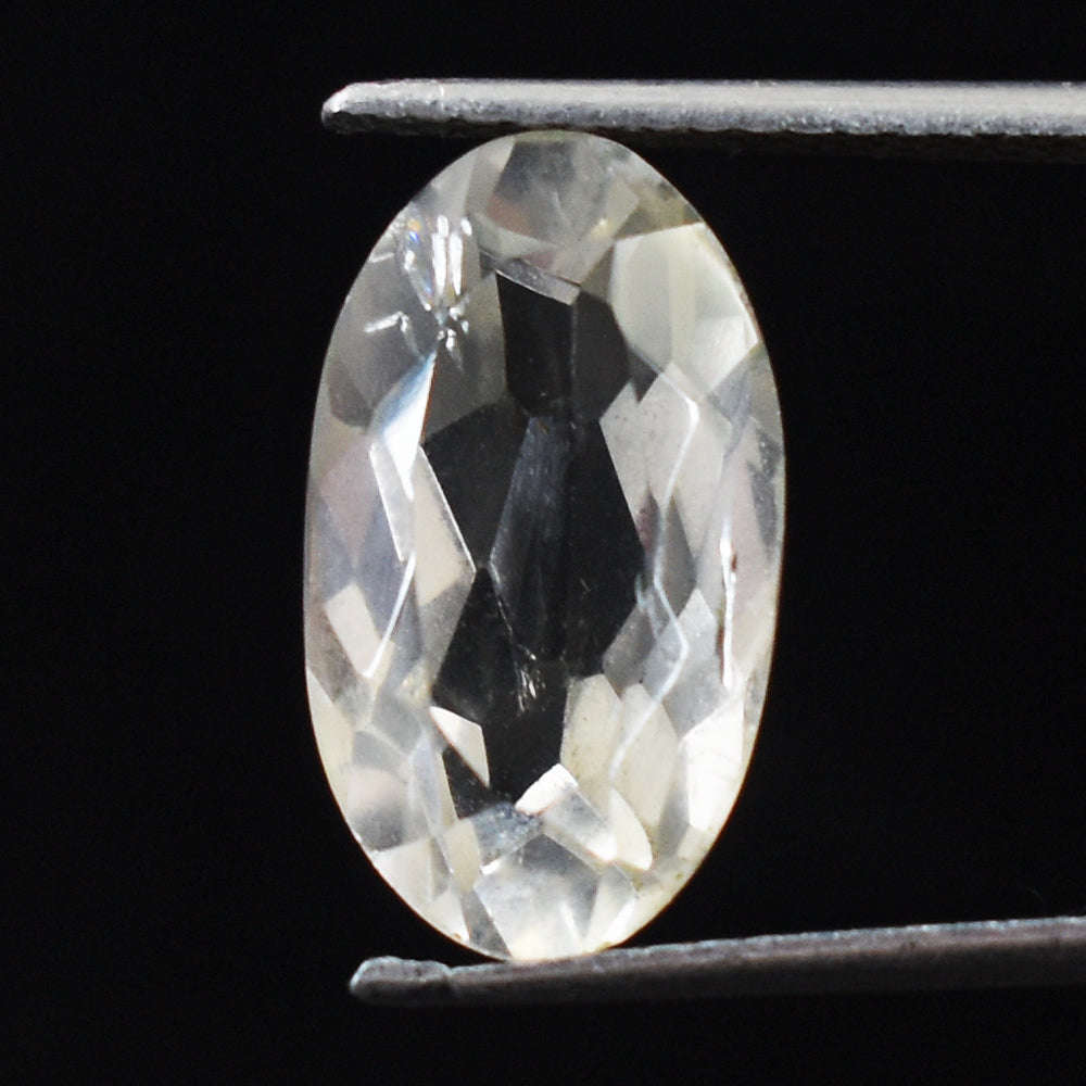gemsmore:Artisian 8 Carats  Genuine White Quartz Faceted Gemstone