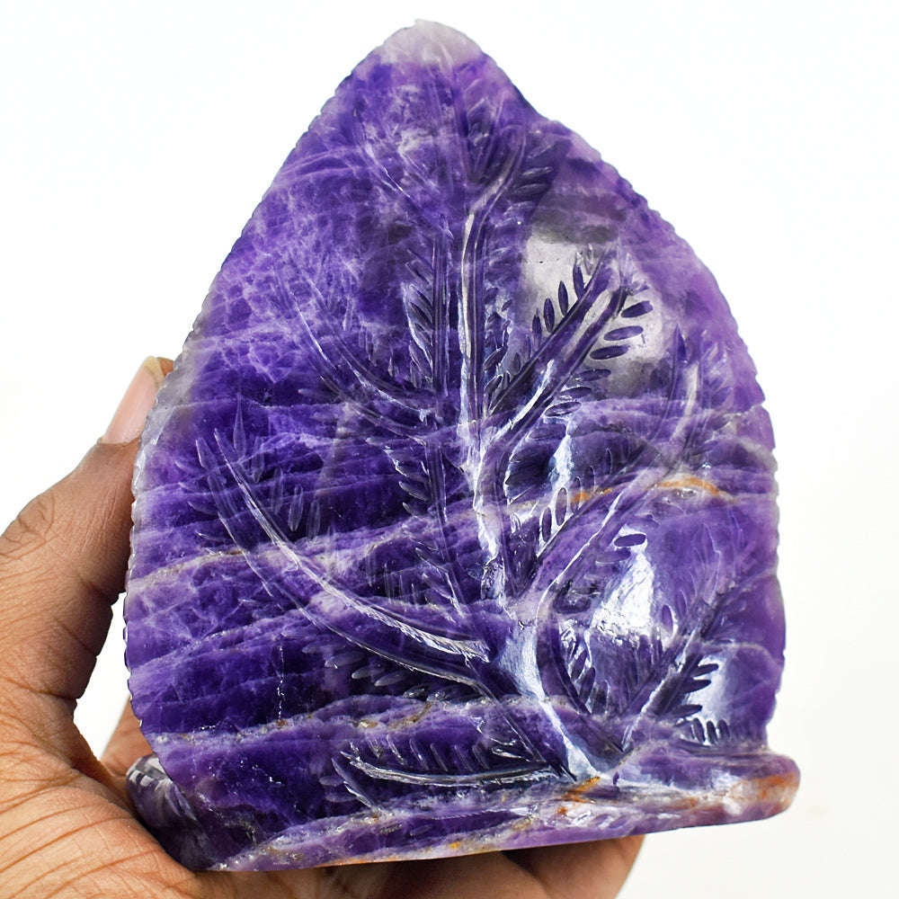 gemsmore:Artisian Amethyst Hand Carved Genuine Crystal Gemstone Carving Lord Ganesha