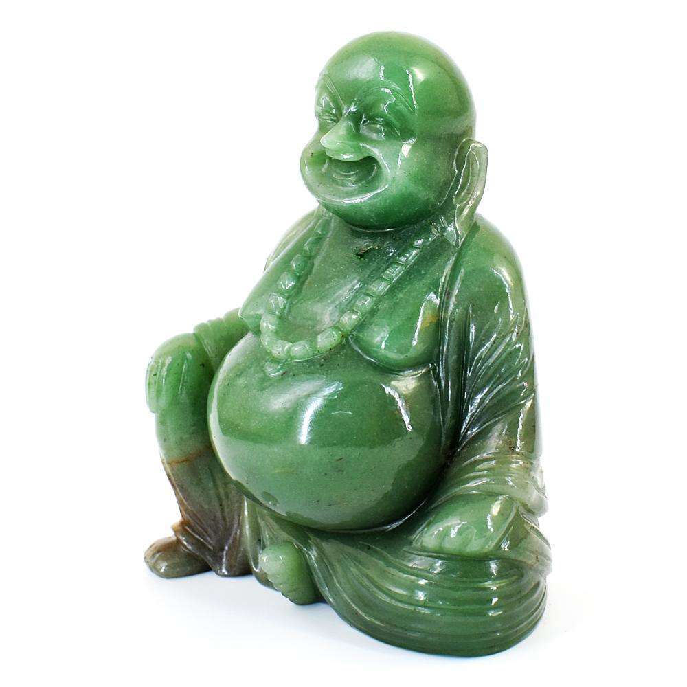 gemsmore:Artisian Aventurine Hand Carved Genuine Crystal Gemstone Carving Massive Laughing Buddha