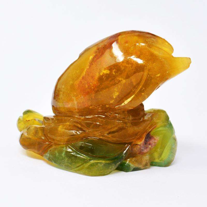 gemsmore:Artisian Carved Multicolor Fluorite Dolphin