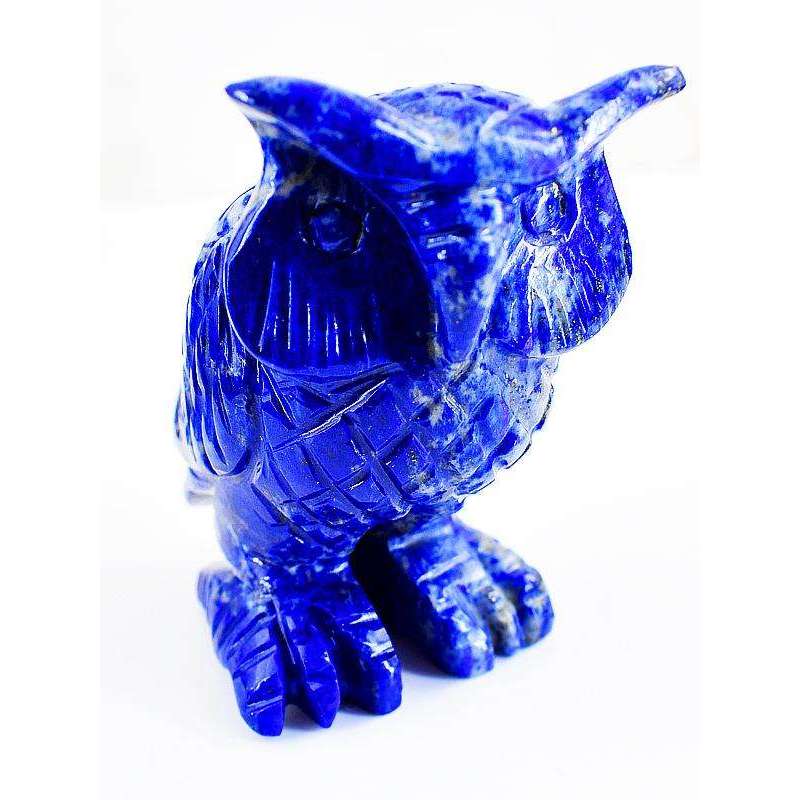 gemsmore:Artisian Hand Carved Blue Lapis Lazuli Owl