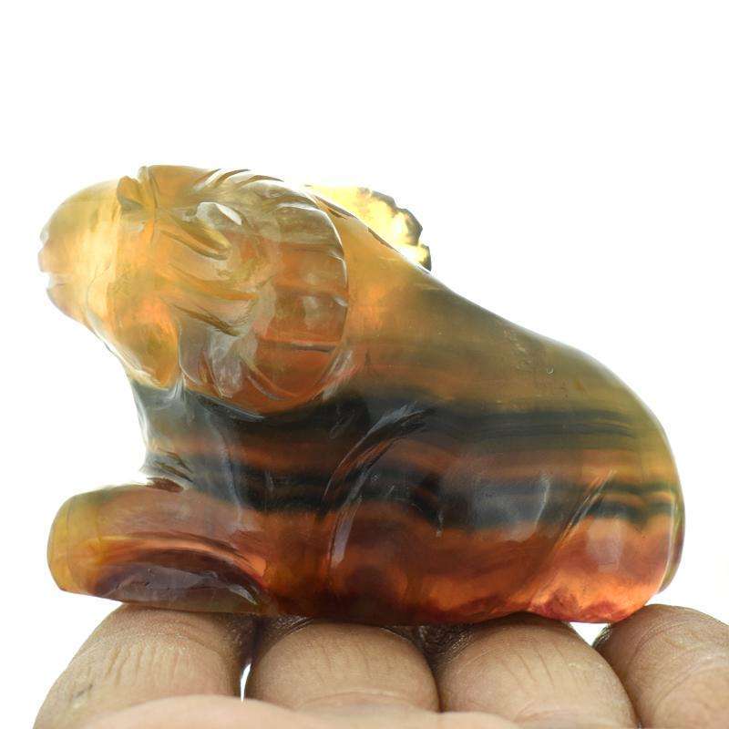gemsmore:Artisian Hand Carved Multicolor Fluorite Sheep