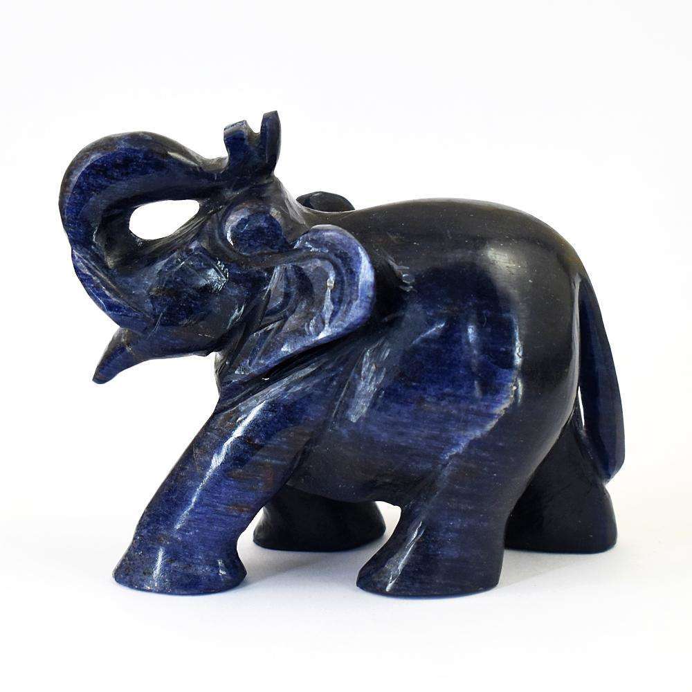 gemsmore:Artisian Iolite Hand Carved Elephant