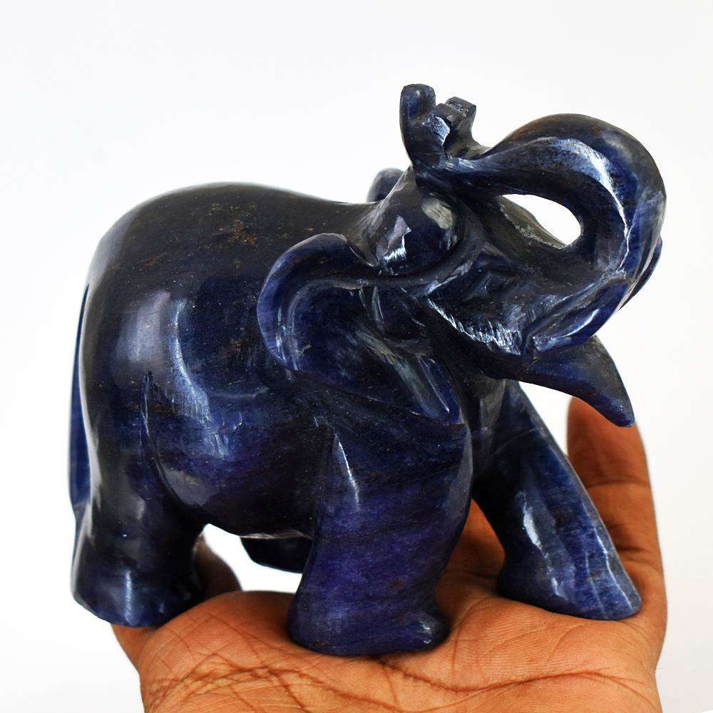 gemsmore:Artisian Iolite Hand Carved Elephant