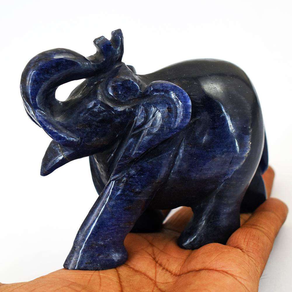 gemsmore:Artisian Iolite Hand Carved Elephant