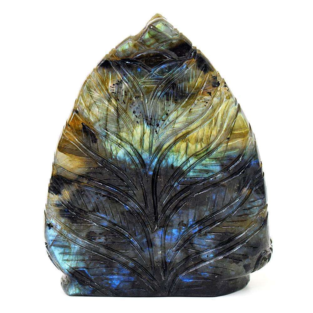 gemsmore:Artisian Labradorite Hand Carved Genuine Crystal Gemstone Carving Lord Buddha
