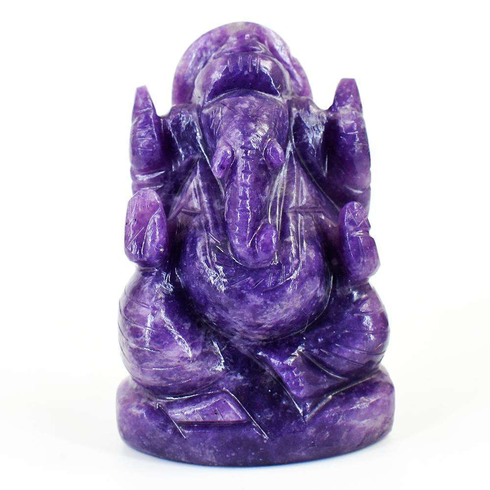 gemsmore:Artisian Lepidolite Hand Carved Genuine Crystal Gemstone Carving Lord Ganesha