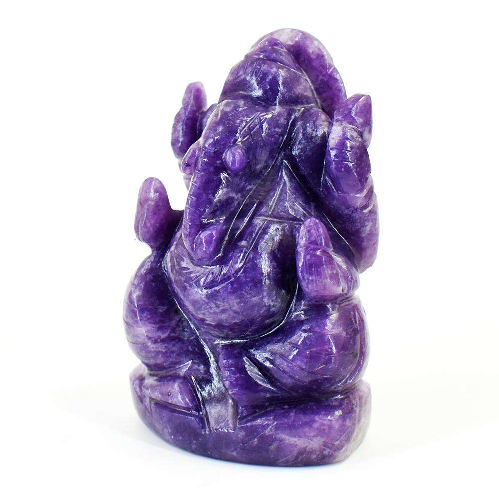 gemsmore:Artisian Lepidolite Hand Carved Genuine Crystal Gemstone Carving Lord Ganesha