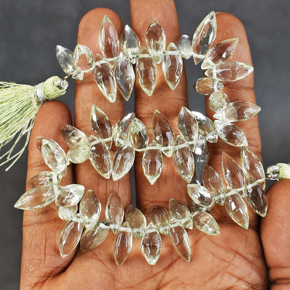 gemsmore:Awesome 164 Carats Genuine 08 Inches Prasiolite Faceted Beads Strand
