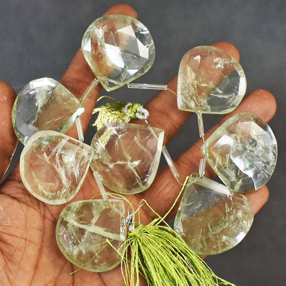 gemsmore:Awesome 402 Carats Genuine 07 Inches Prasiolite Faceted Beads Strand