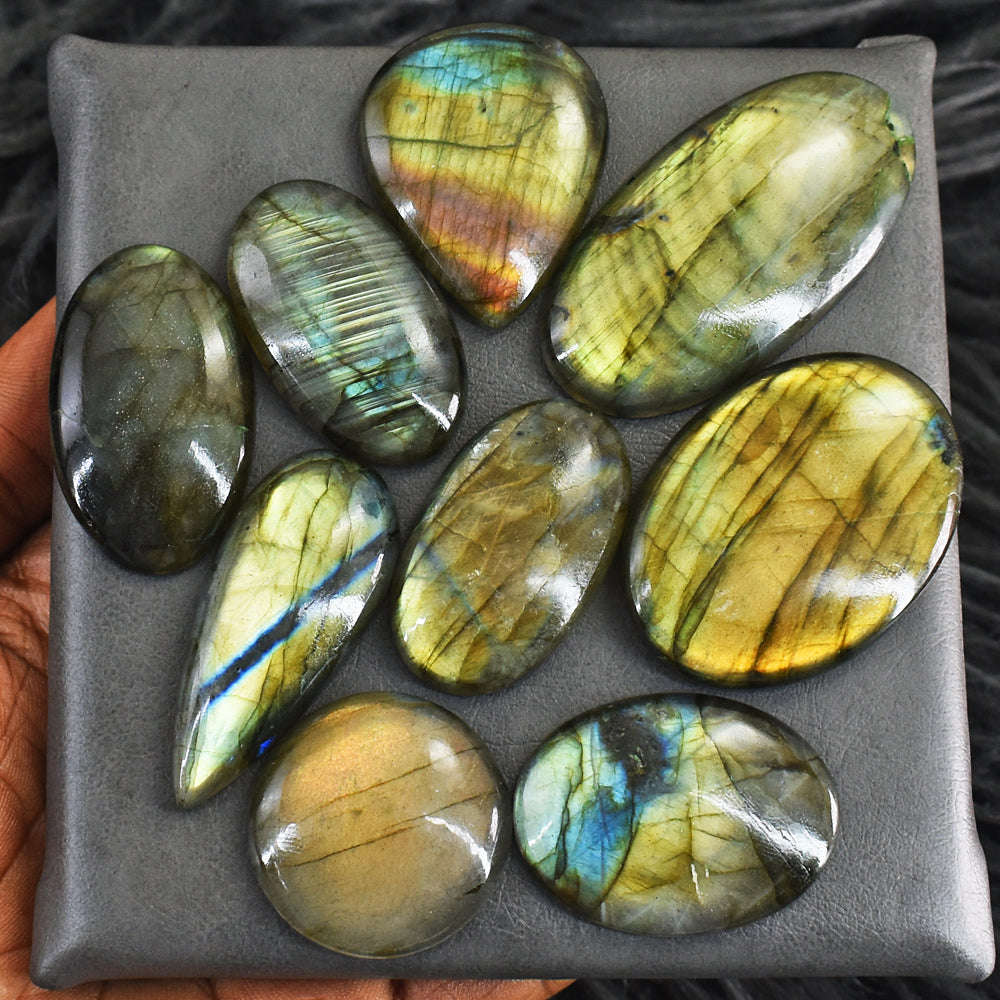 gemsmore:Awesome 454 Cts Genuine Amazing Flash Labradorite Gemstone Lot