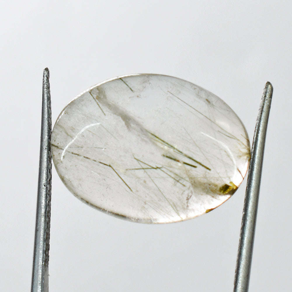 gemsmore:Beautiful 13 Carats Genuine Rutile Quartz Gemstone
