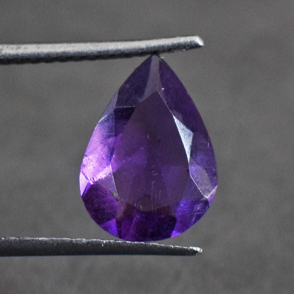 gemsmore:Beautiful 3 Carats Genuine Amethyst Faceted Gemstone