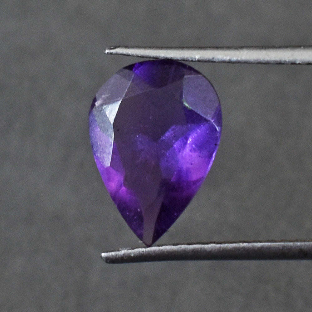 gemsmore:Beautiful 3 Carats Genuine Amethyst Faceted Gemstone