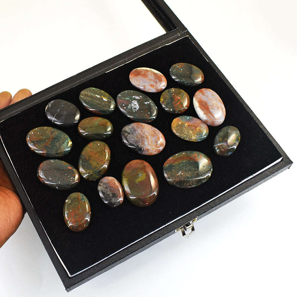 gemsmore:Beautiful Bloodstone Untreated Gemstone Cabochon Lot