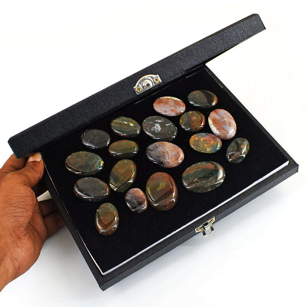 gemsmore:Beautiful Bloodstone Untreated Gemstone Cabochon Lot