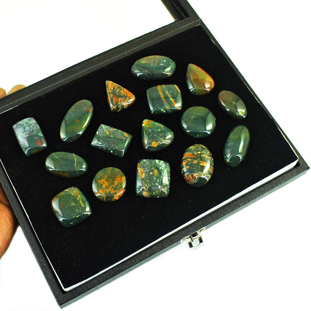 gemsmore:Beautiful Bloodstone Untreated Gemstone Cabochon Lot