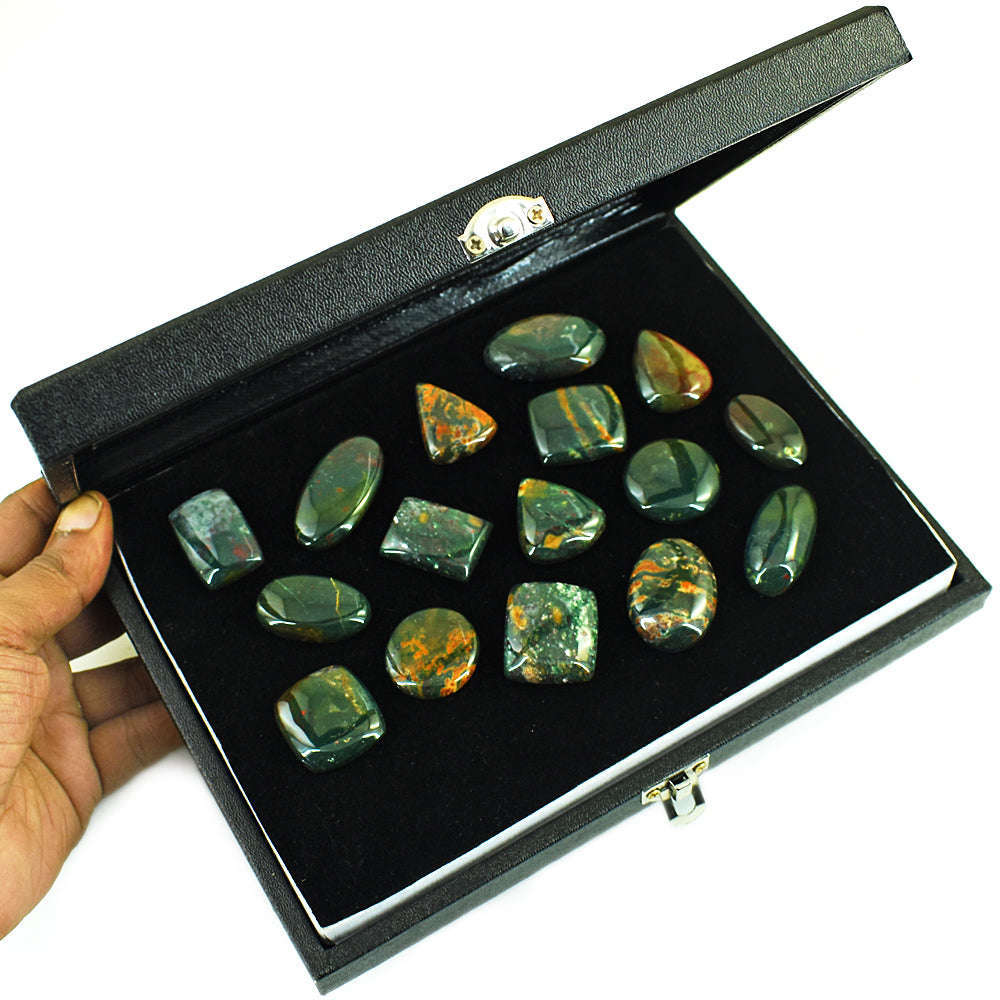 gemsmore:Beautiful Bloodstone Untreated Gemstone Cabochon Lot